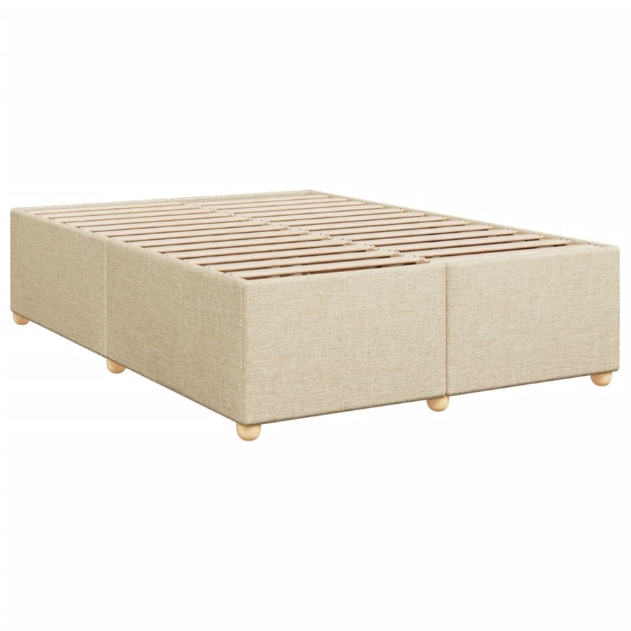Boxspring met matras stof crèmekleurig 140x200 cm