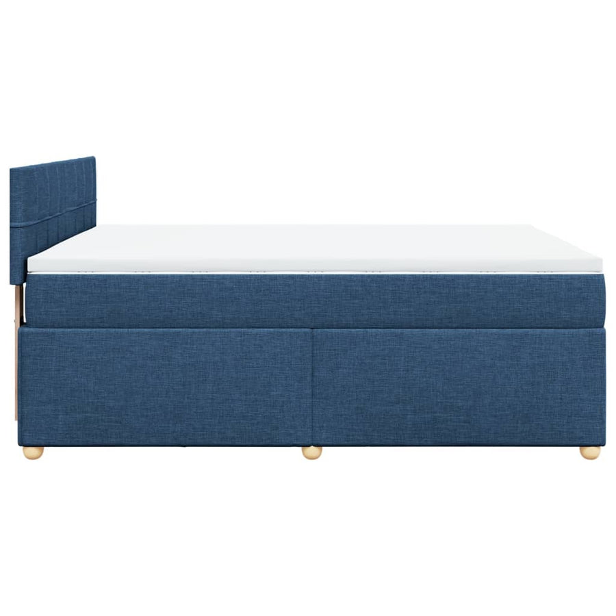 Boxspring met matras stof blauw 140x200 cm