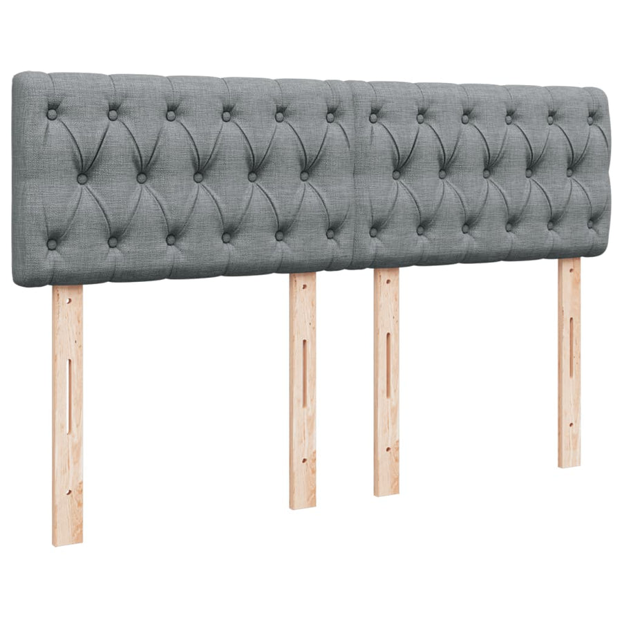 Boxspring met matras stof lichtgrijs 140x200 cm