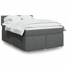 Boxspring 140x200 cm donkergrijs met pocketveringmatras