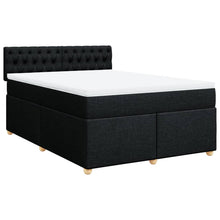Boxspring met matras stof zwart 140x200 cm