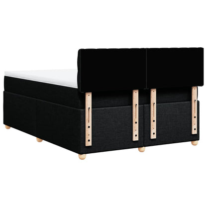 Boxspring met matras stof zwart 140x200 cm