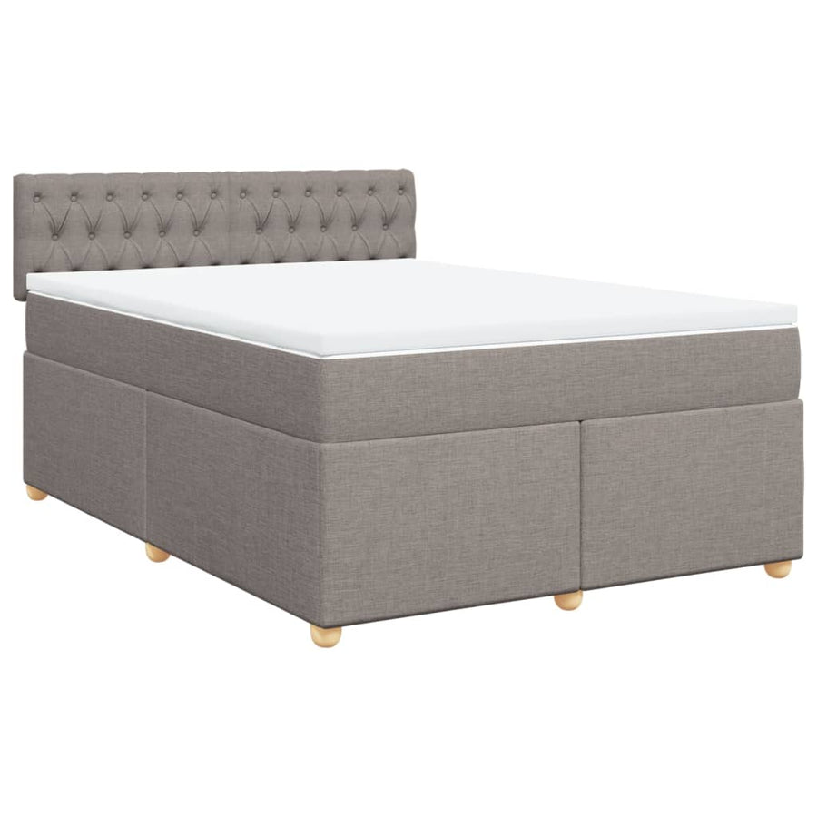 Boxspring met matras stof taupe 140x200 cm