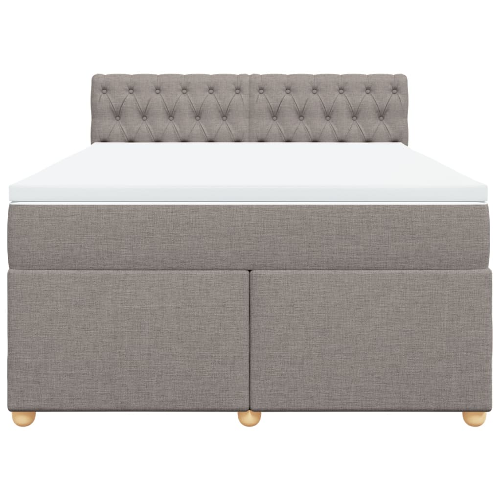 Boxspring met matras stof taupe 140x200 cm