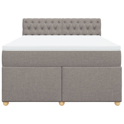 Boxspring met matras stof taupe 140x200 cm