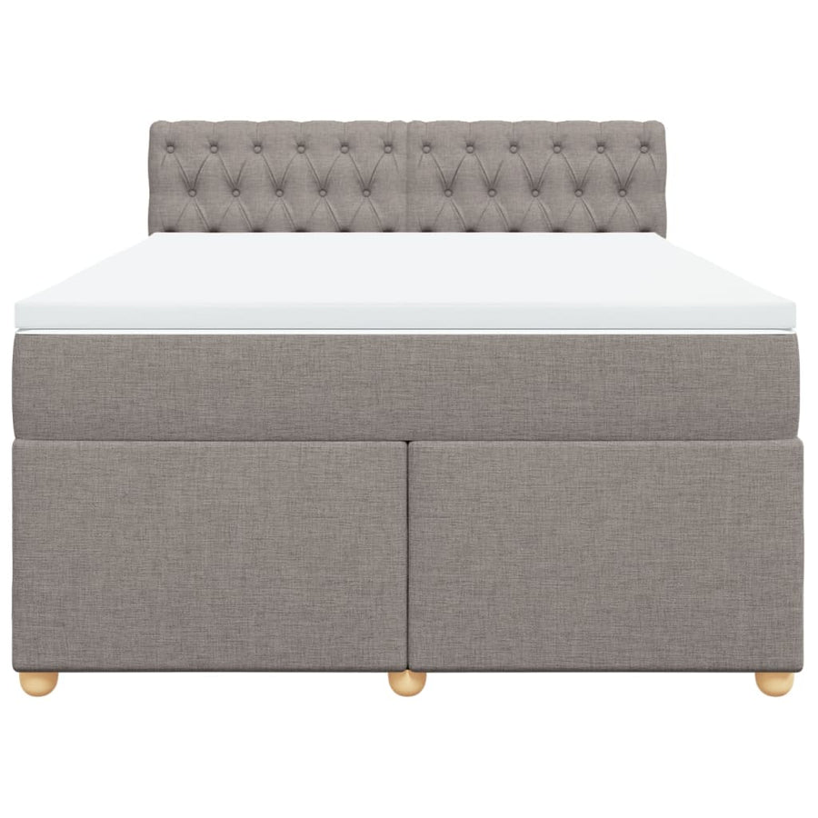 Boxspring met matras stof taupe 140x200 cm