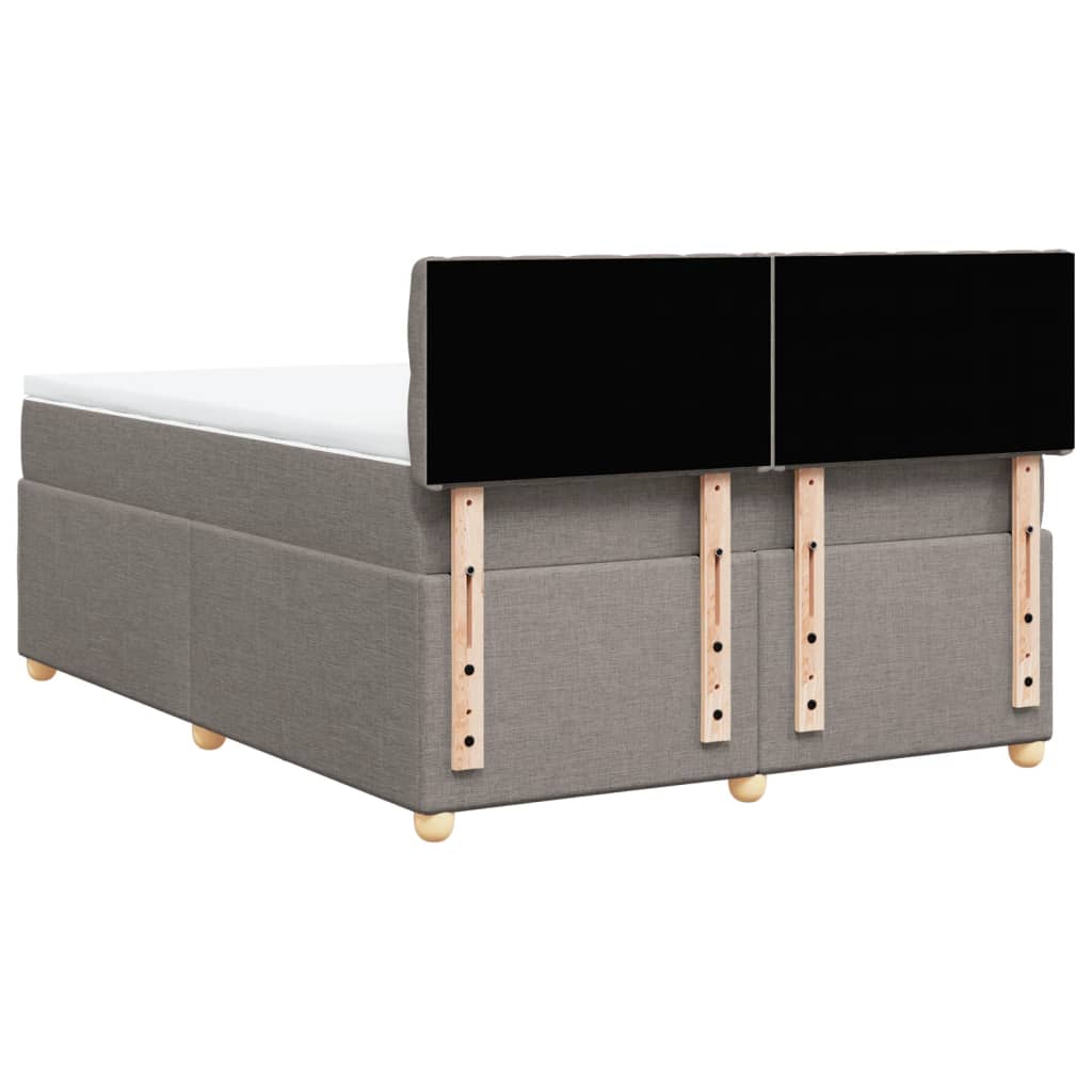 Boxspring met matras stof taupe 140x200 cm