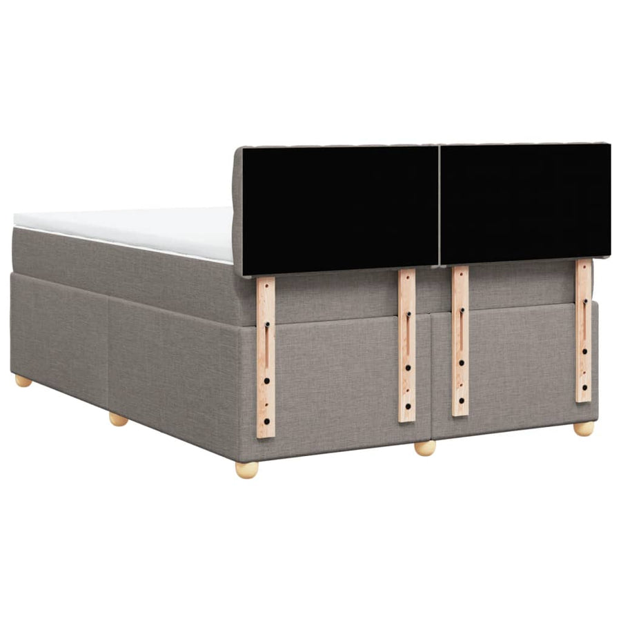 Boxspring met matras stof taupe 140x200 cm