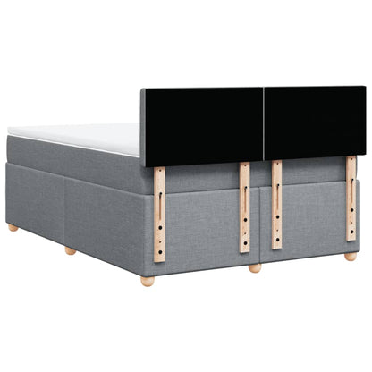 Boxspring met matras stof lichtgrijs 140x200 cm