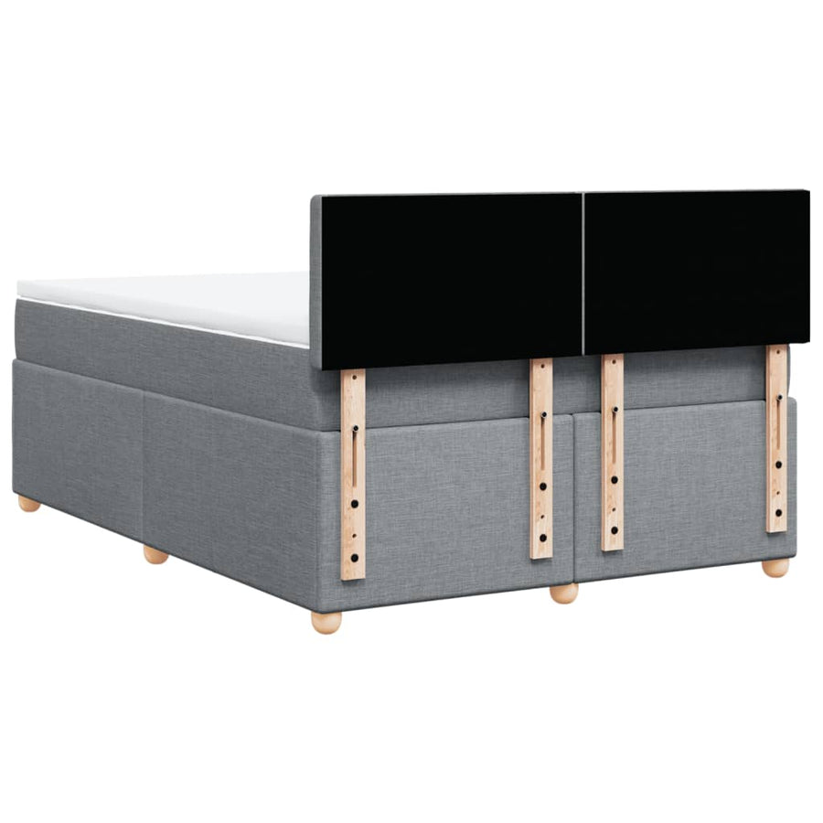 Boxspring met matras stof lichtgrijs 140x200 cm