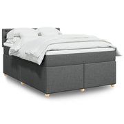 Boxspring met matras 140x200 cm donkergrijs