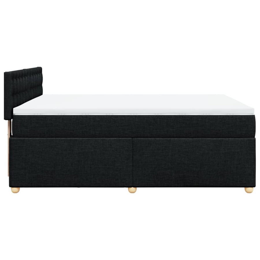 Boxspring met matras stof zwart 140x200 cm