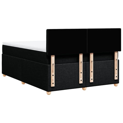 Boxspring met matras stof zwart 140x200 cm