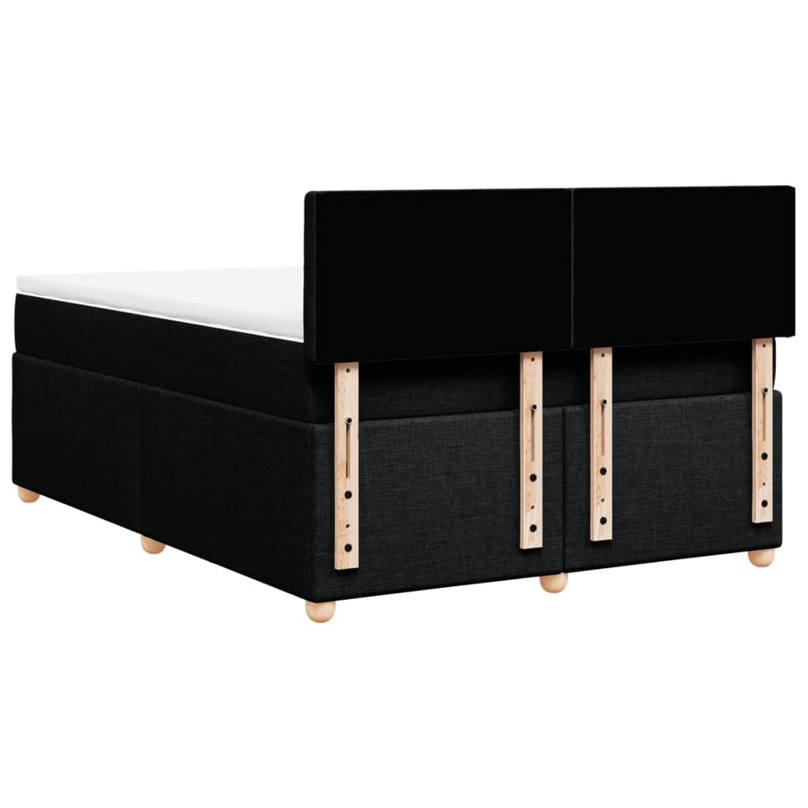 Boxspring met matras stof zwart 140x200 cm
