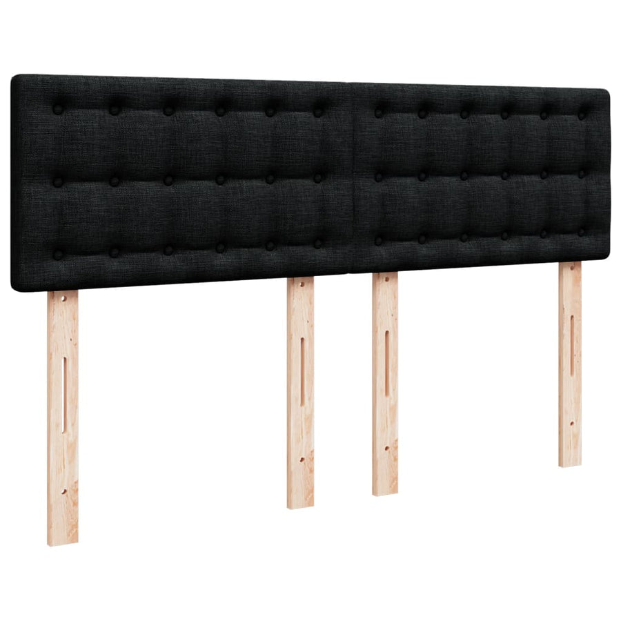 Boxspring met matras stof zwart 140x200 cm