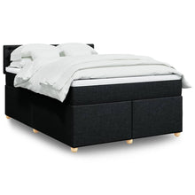 Boxspring met matras stof zwart 140x200 cm
