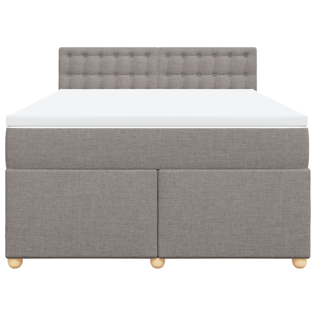 Boxspring met matras stof taupe 140x200 cm