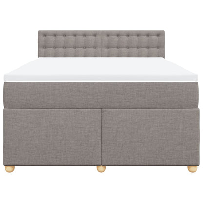 Boxspring met matras stof taupe 140x200 cm