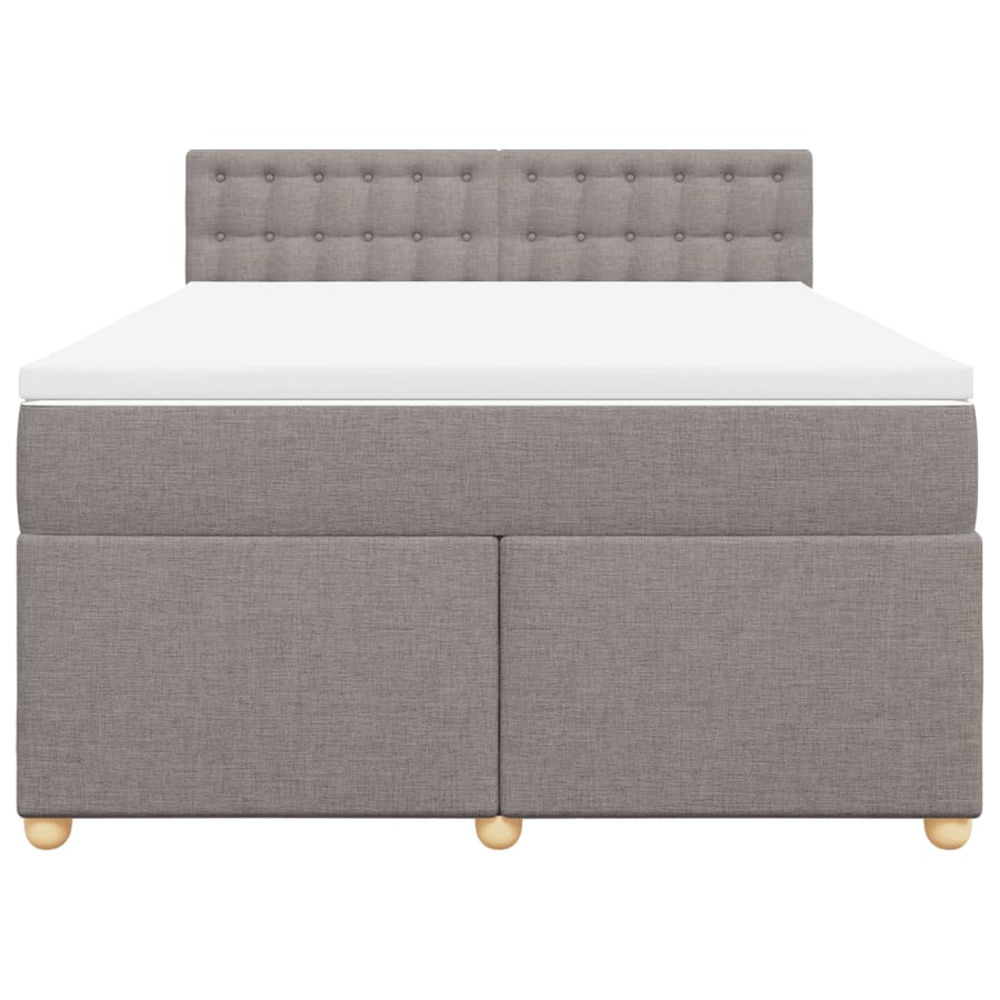 Boxspring met matras stof taupe 140x200 cm