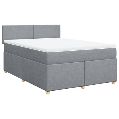 Boxspring met matras stof lichtgrijs 160x200 cm