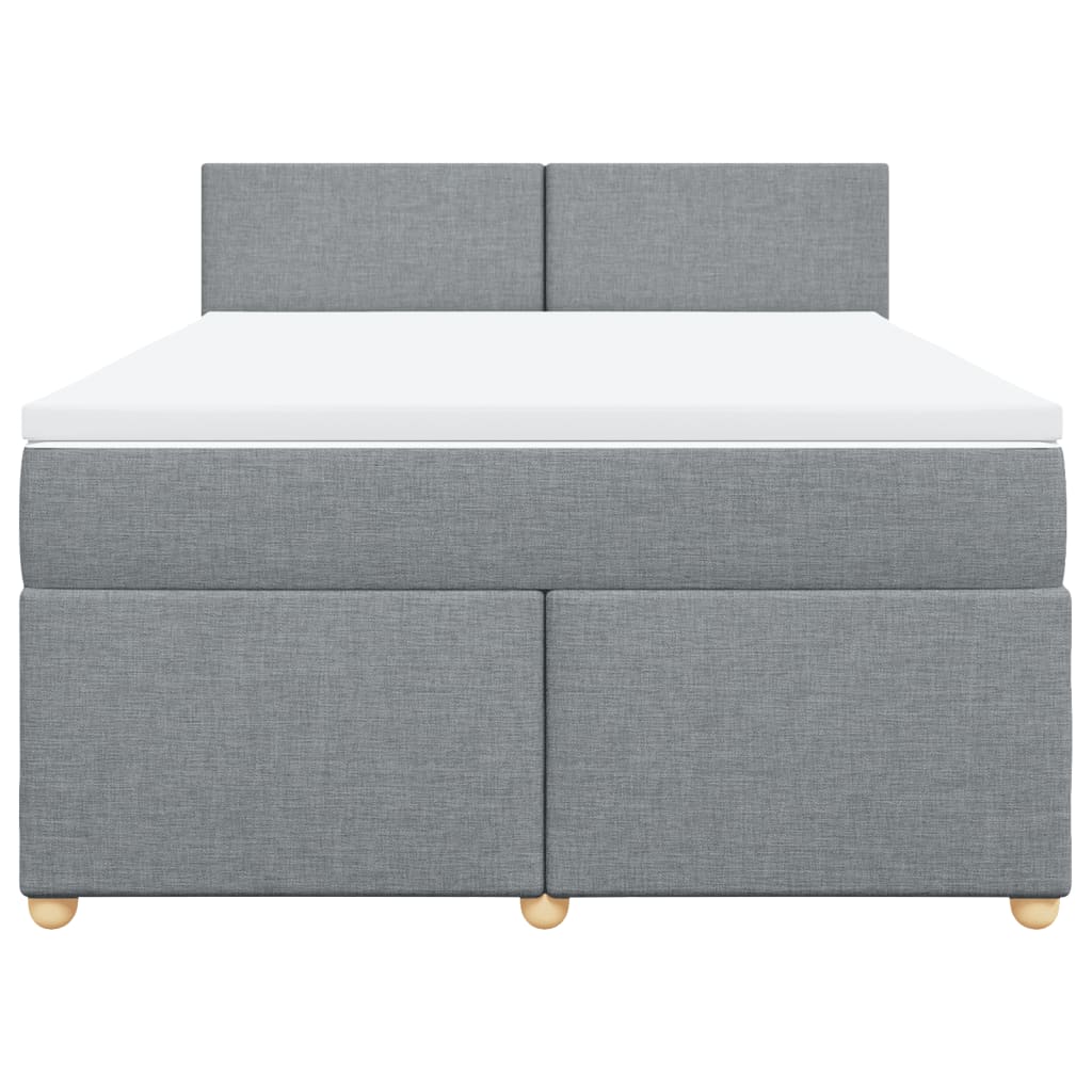 Boxspring met matras stof lichtgrijs 160x200 cm