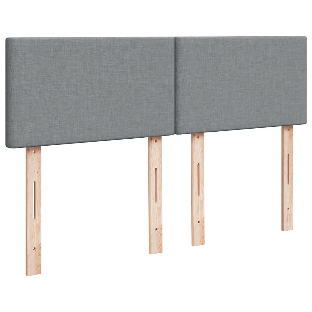Boxspring met matras stof lichtgrijs 160x200 cm