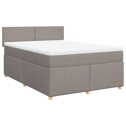 Boxspring met matras stof taupe 160x200 cm