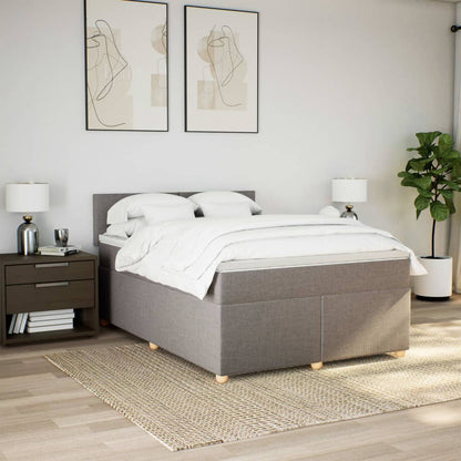 Boxspring met matras stof taupe 160x200 cm