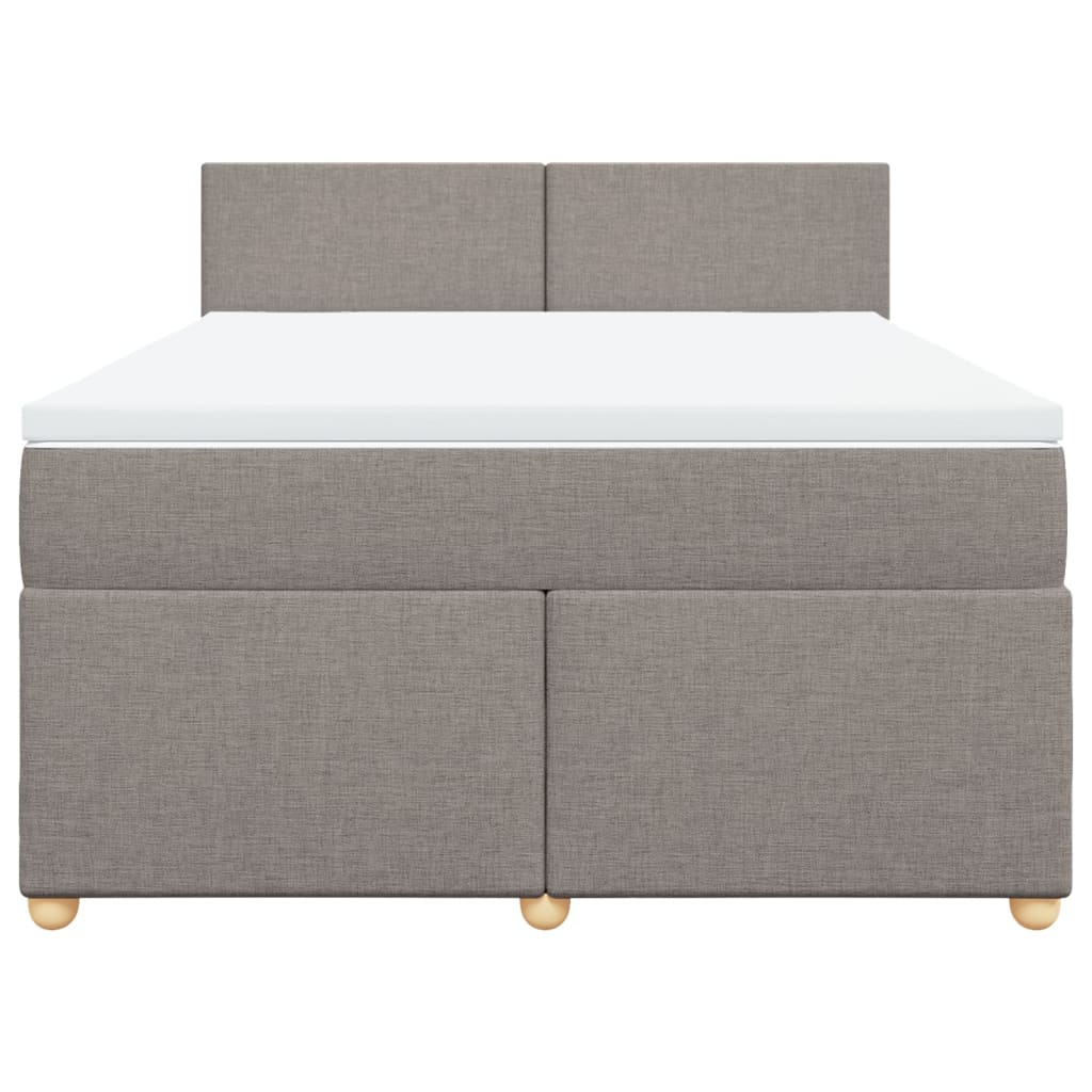 Boxspring met matras stof taupe 160x200 cm
