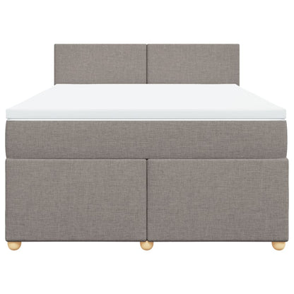 Boxspring met matras stof taupe 160x200 cm