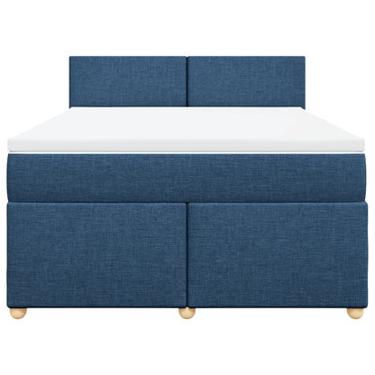 Boxspring met matras stof blauw 160x200 cm