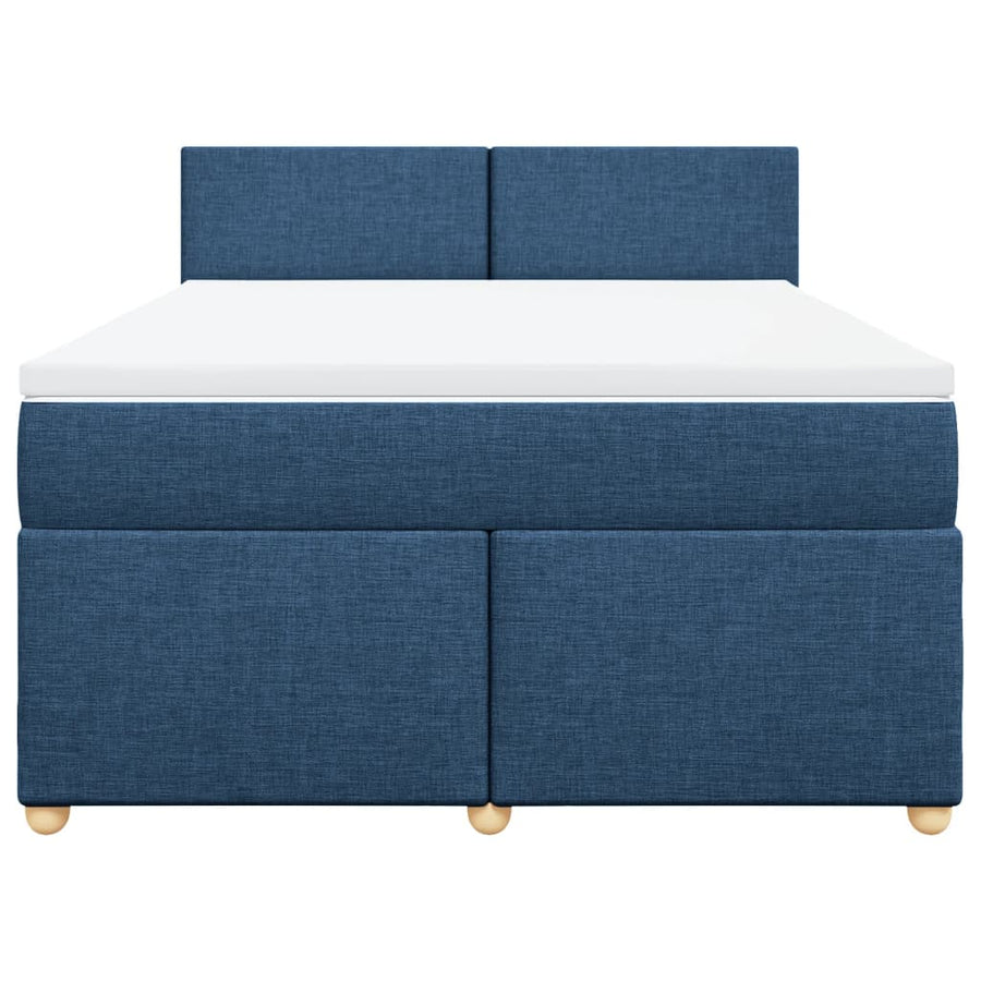 Boxspring met matras stof blauw 160x200 cm