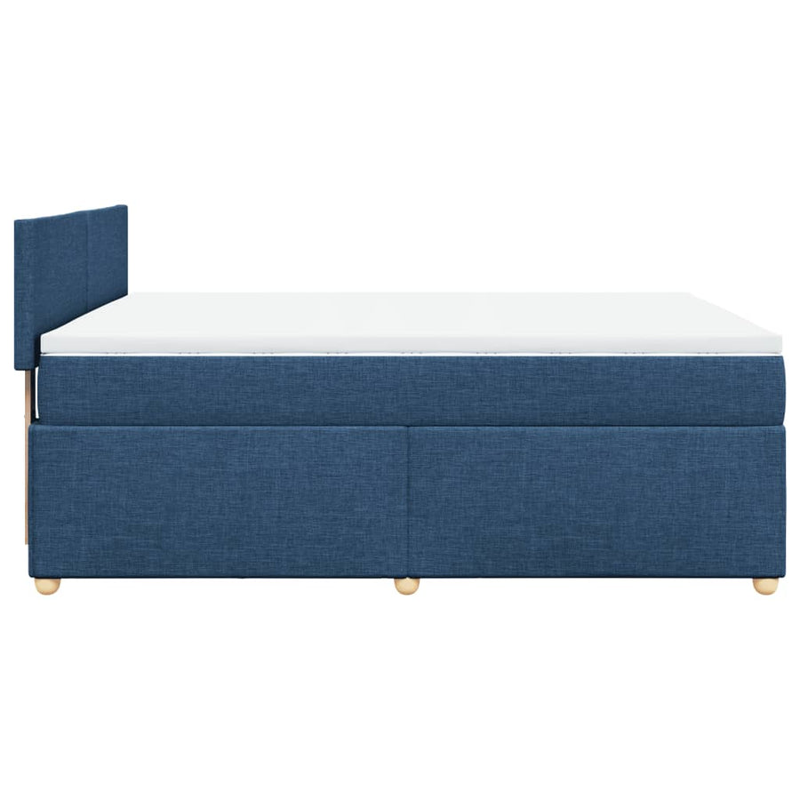 Boxspring met matras stof blauw 160x200 cm