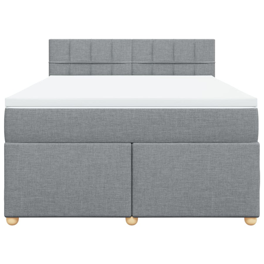 Boxspring met matras stof lichtgrijs 160x200 cm