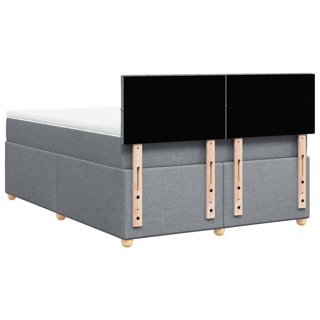 Boxspring met matras stof lichtgrijs 160x200 cm