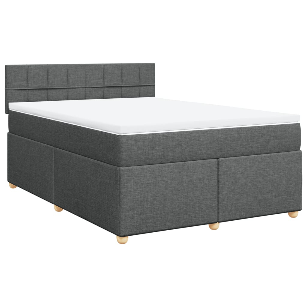Boxspring met matras stof donkergrijs 160x200 cm