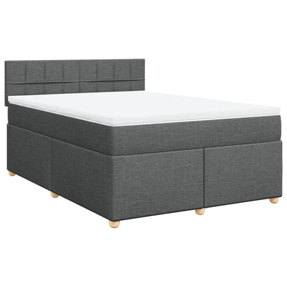 Boxspring met matras stof donkergrijs 160x200 cm