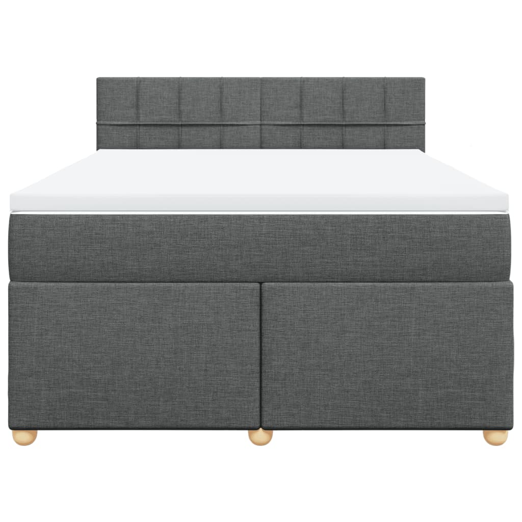 Boxspring met matras stof donkergrijs 160x200 cm