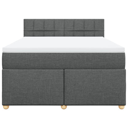 Boxspring met matras stof donkergrijs 160x200 cm