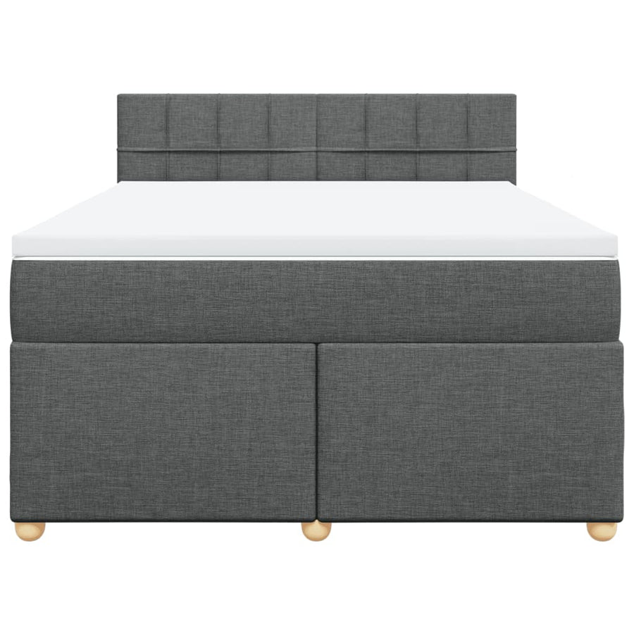 Boxspring met matras stof donkergrijs 160x200 cm