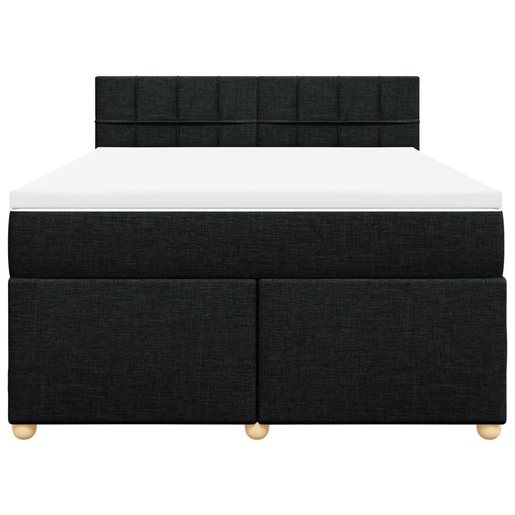 Boxspring met matras stof zwart 160x200 cm