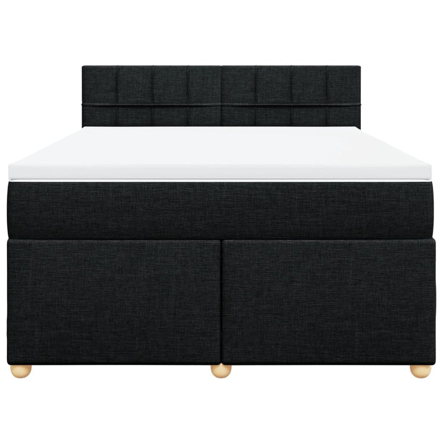 Boxspring met matras stof zwart 160x200 cm