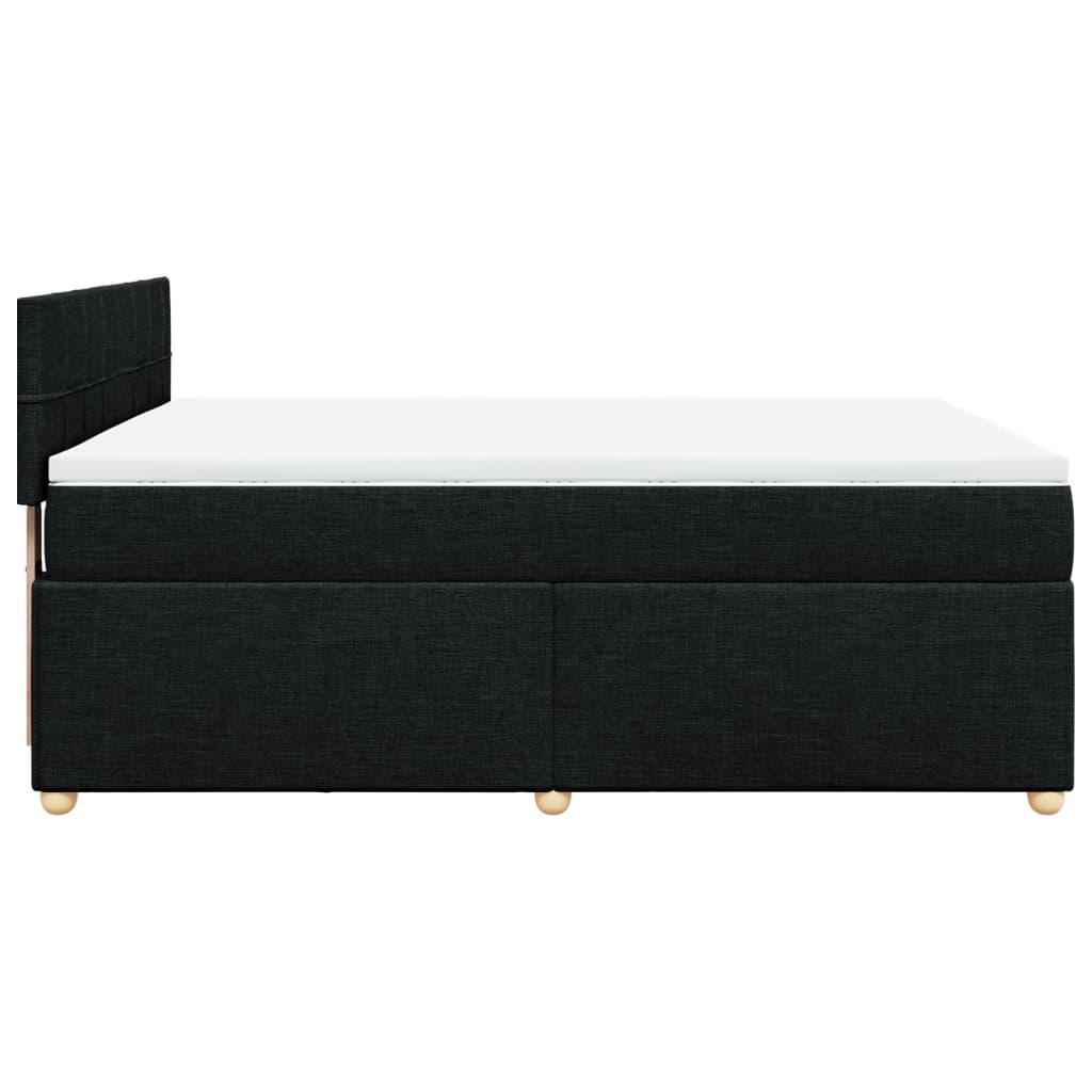 Boxspring met matras stof zwart 160x200 cm