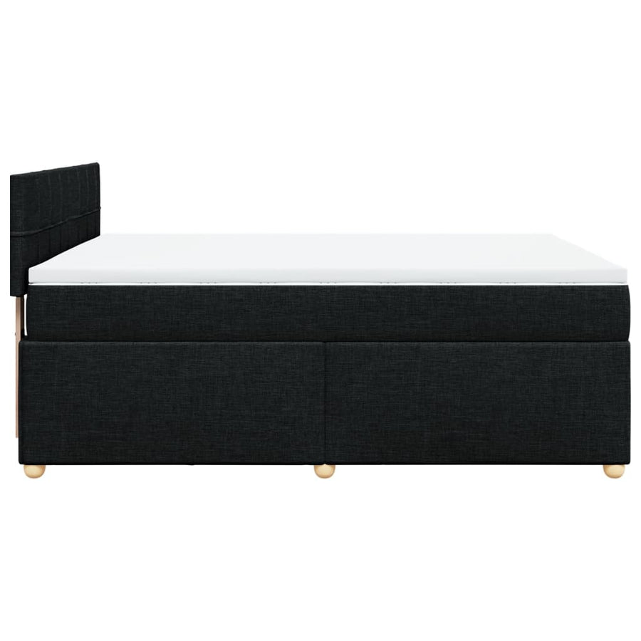 Boxspring met matras stof zwart 160x200 cm
