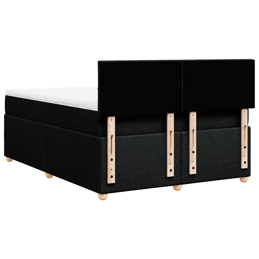 Boxspring met matras stof zwart 160x200 cm