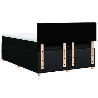 Boxspring met matras stof zwart 160x200 cm