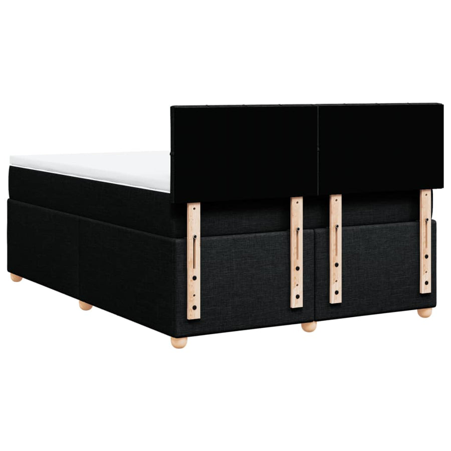 Boxspring met matras stof zwart 160x200 cm