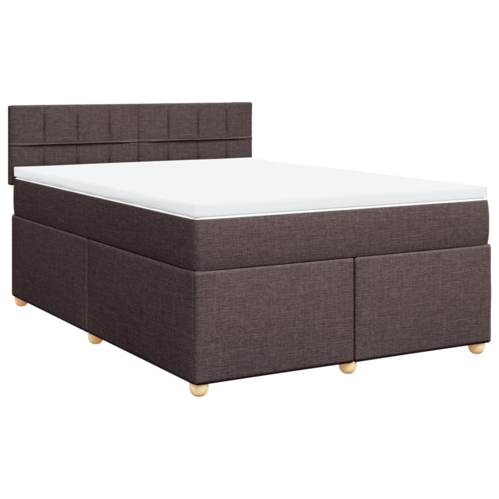 Boxspring met matras stof donkerbruin 160x200 cm