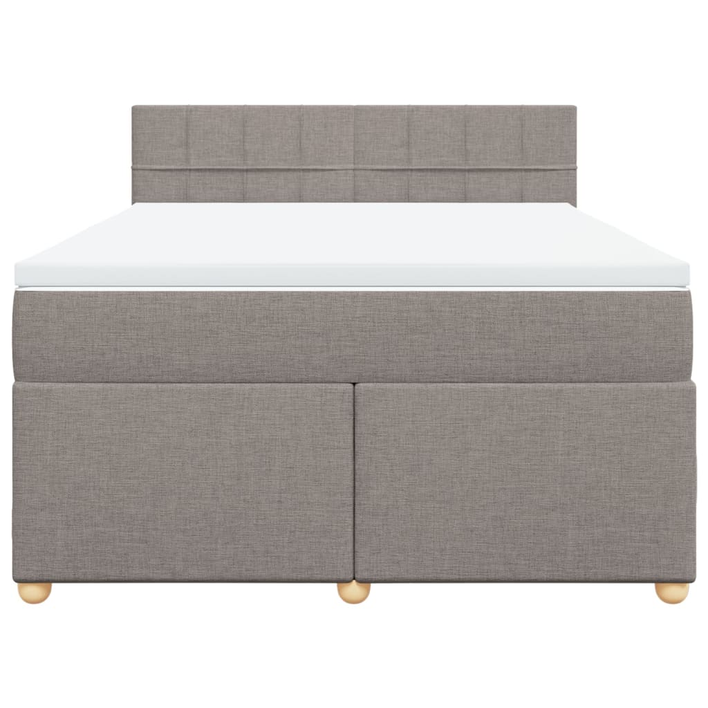 Boxspring met matras stof taupe 160x200 cm