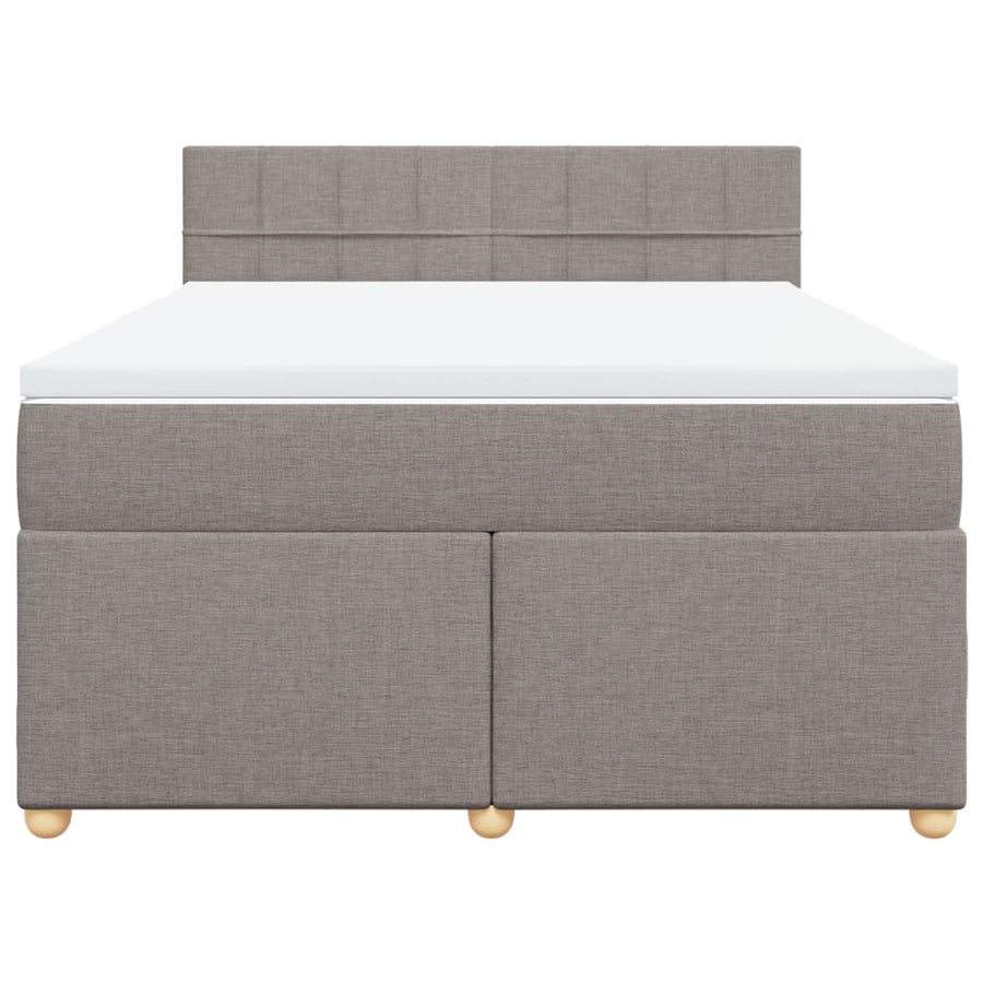 Boxspring met matras stof taupe 160x200 cm
